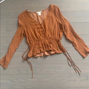 SALE ❗️H&M Polka dot blouse (caramel brown)